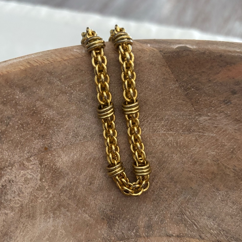 🌿🦋 Italian Gold Tone Chain Women's Bracelet